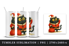 Christmas black cat tumbler mug wrap clipart sublimation png Product Image 4