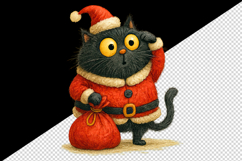 Christmas black cat tumbler mug wrap clipart sublimation png Product Image 2