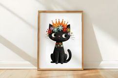 Christmas Black Cat Clipart Product Image 3