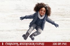 Christmas Black Girl Clipart, Christmas Girl Clipart Product Image 1