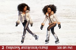 Christmas Black Girl Clipart, Christmas Girl Clipart Product Image 1