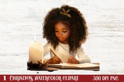 Christmas Black Girl Clipart, Christmas Girl Clipart Product Image 1