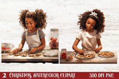Christmas Black Girl Clipart, Christmas Girl Clipart Product Image 1