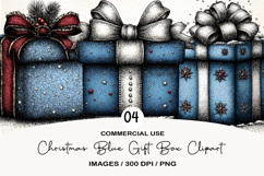 Christmas Blue Gift Box Clipart Product Image 1