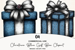 Christmas Blue Gift Box Clipart Product Image 1