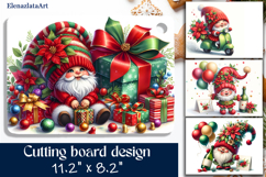 Kitchen cutting board - christmas gnome santa claus Product Image 1
