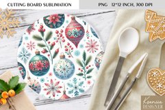 Cute Christmas Pattern|Round Cutting Board Sublimation Product Image 1