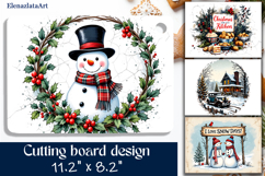 Merry christmas Sublimation cutting board, Winter board Product Image 1