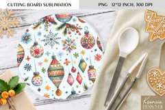 Cute Christmas Pattern|Round Cutting Board Sublimation Product Image 1