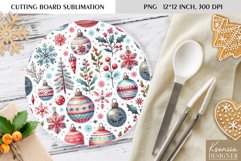 Cute Christmas Pattern|Round Cutting Board Sublimation Product Image 1