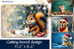 Merry christmas Sublimation cutting board, Winter board Product Image 1