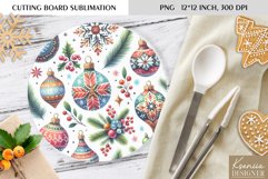 Cute Christmas Pattern|Round Cutting Board Sublimation Product Image 1