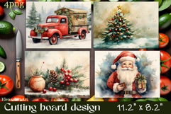 Vintage christmas Cutting Board PNG Design Product Image 1