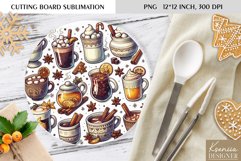 Cute Christmas Pattern|Round Cutting Board Sublimation Product Image 1