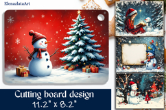 Merry christmas Sublimation cutting board, Winter board Product Image 1