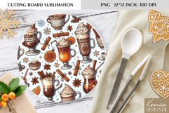 Cute Christmas Pattern|Round Cutting Board Sublimation Product Image 1