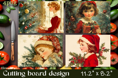 Vintage christmas Cutting Board PNG Design Product Image 1