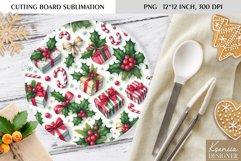 Cute Christmas Pattern|Round Cutting Board Sublimation Product Image 1