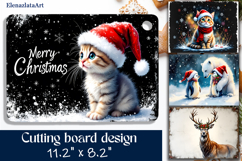 Merry christmas Sublimation cutting board, Winter board Product Image 1