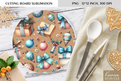 Cute Christmas Pattern|Round Cutting Board Sublimation Product Image 1