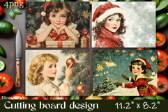 Vintage christmas Cutting Board PNG Design Product Image 1