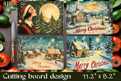 Vintage christmas Cutting Board PNG Design Product Image 1