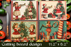 Vintage christmas Cutting Board PNG Design Product Image 1