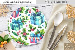 Cute Christmas Pattern|Round Cutting Board Sublimation Product Image 1