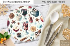 Cute Christmas Pattern|Round Cutting Board Sublimation Product Image 1