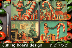 Vintage christmas Cutting Board PNG Design Product Image 1