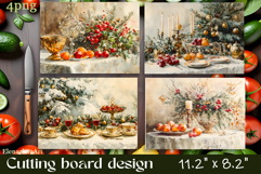 Vintage christmas Cutting Board PNG Design Product Image 1