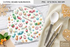 Cute Christmas Pattern|Round Cutting Board Sublimation Product Image 1