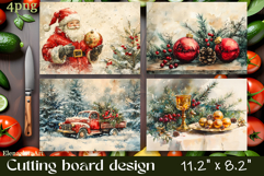 Vintage christmas Cutting Board PNG Design Product Image 1