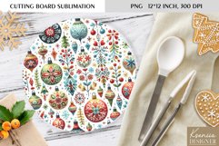 Cute Christmas Pattern|Round Cutting Board Sublimation Product Image 1