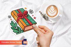 Christmas Book Lover Sticker, Winter Book Lover Sticker Product Image 1