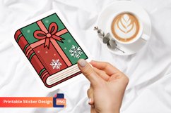 Christmas Book Lover Sticker, Winter Book Lover Sticker Product Image 1