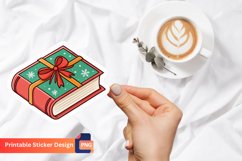Christmas Book Lover Sticker, Winter Book Lover Sticker Product Image 1