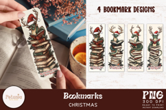 Trendy Fox printable Christmas PNG designs being used as trendy Christmas bookmarks prints