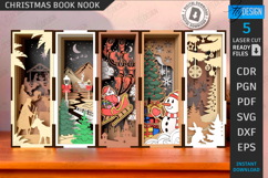 Christmas Book Nook Laser Cut Bundle|Book Holders|Home Decor Product Image 1