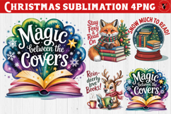 Christmas Book Lover Sublimation | Bookish Christmas PNG Product Image 1
