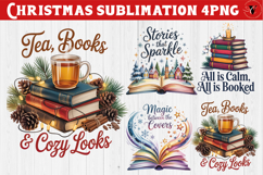 Christmas Book Lover Sublimation | Bookish Christmas PNG Product Image 1