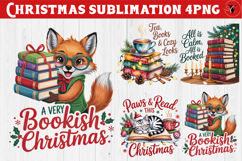 Christmas Book Lover Sublimation | Bookish Christmas PNG Product Image 1