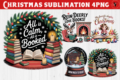 Christmas Book Lover Sublimation | Bookish Christmas PNG Product Image 1