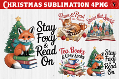 Christmas Book Lover Sublimation | Bookish Christmas PNG Product Image 1