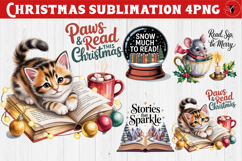 Christmas Book Lover Sublimation | Bookish Christmas PNG Product Image 1