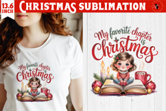 Christmas Book Lover Sublimation | Bookish Christmas PNG Product Image 1