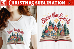 Christmas Book Lover Sublimation | Bookish Christmas PNG Product Image 1