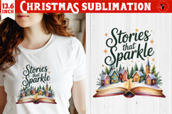 Christmas Book Lover Sublimation | Bookish Christmas PNG Product Image 1