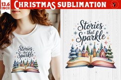 Christmas Book Lover Sublimation | Bookish Christmas PNG Product Image 1