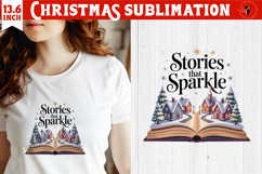 Christmas Book Lover Sublimation | Bookish Christmas PNG Product Image 1